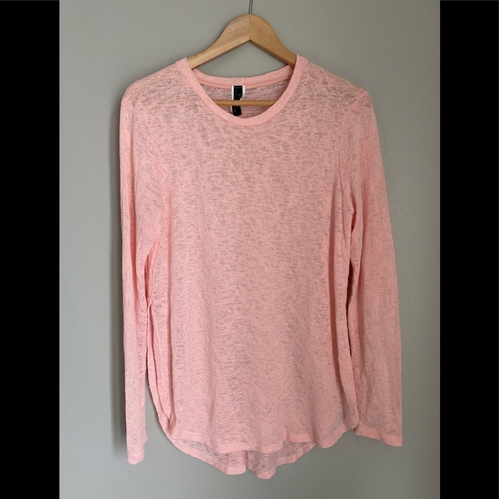 NWOT Jolie Pink Slub high cut side long sleeve top